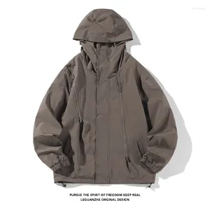 Vestes pour hommes 2023 Casual Couleur unie Polyvalent personnalisé Charge Manteau imperméable Veste d'extérieur Costume d'alpinisme