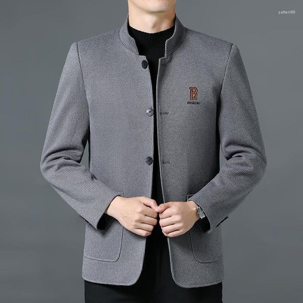 Chaquetas para hombre 2023 moda cálida todo cuello alto abrigo de lana de alta calidad versión coreana del estilo británico hosts ocio