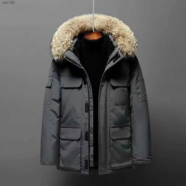 Vestes pour hommes 2023 Veste en duvet d'oie pour hommes et femmes col de fourrure de vison couple manteau mode d'hiver en plein air épaissi chaud vêtements de créateurs personnalisésyp4k