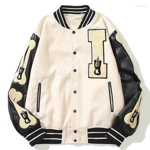 Herenjassen 2023 Hairy Bone Stick Massaal Heren Varsity Jacket Vrouw Hip Hop Vintage College Style Bomber Winter Honkbal Uniform