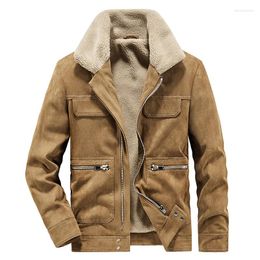 Hommes vestes 2023 beau polyvalent daim élastique veste hiver mode Polo manteau hommes tendance épaissi coton ample décontracté