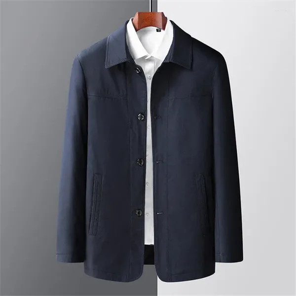 Chaquetas para hombres 2023 chaqueta abrigo hombres primavera cortavientos color sólido moda casual botón masculino tamaño grande caqui gris abrigos