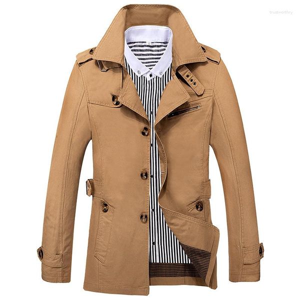 Chaquetas para hombre 2023 chaqueta para hombre moda larga calidad hombres otoño algodón rompevientos abrigo masculino Casual invierno Tre