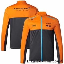 Chaquetas para hombres 2023 Sitio web oficial de McLaren Nuevo traje de carreras F1 Chaqueta de manga larga de concha suave Chaqueta fece para exteriores para hombres de primavera y otoño 0406H23