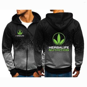 Vestes pour hommes 2023 hommes HERBALIFE NUTRITION imprimer personnalisé confortable décontracté Harajuku dégradé couleur sweat fermeture éclair décalcomanie veste