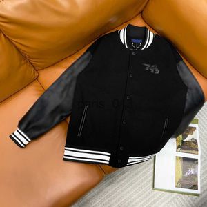 Chaquetas para hombres 2023 Hombres Diseñador Abrigo Chaqueta de béisbol Manga de cuero Jacquard Letra Vuelo Puffer Algodón Manga larga Mujer Negro M-2XL x0920