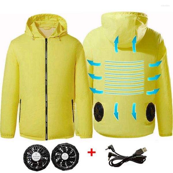 Chaquetas de hombre 2023 para hombre, verano al aire libre, ventilador eléctrico USB, chaqueta de refrigeración, ropa de aire acondicionado de hielo fresco