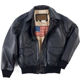 Chaquetas para hombres 2023 Chaqueta de cuero genuino para hombres Chaqueta de cuero de bombardero de piel de oveja para motocicleta Chaquetas de vuelo de la Fuerza Aérea Acolchado de algodón cálido YQ231025