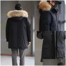 Hommes Vestes 2023 Hommes Hiver Vers Le Bas Parkas Jassen Chaquetas Survêtement Loup Fourrure À Capuche Manteaux Wyndhams Veste Manteau Lettres Imprimé Dh3Ju