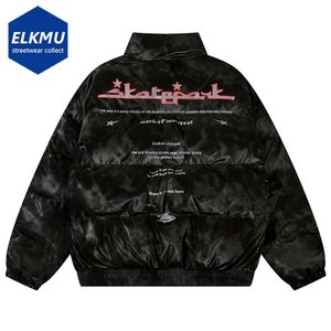 Chaquetas para hombres 2023 Hombres Invierno Puffer Chaqueta Espesar Cálido Parkas Abrigo Carta Impreso Acolchado Burbuja Streetwear Hip Hop Negro 231013