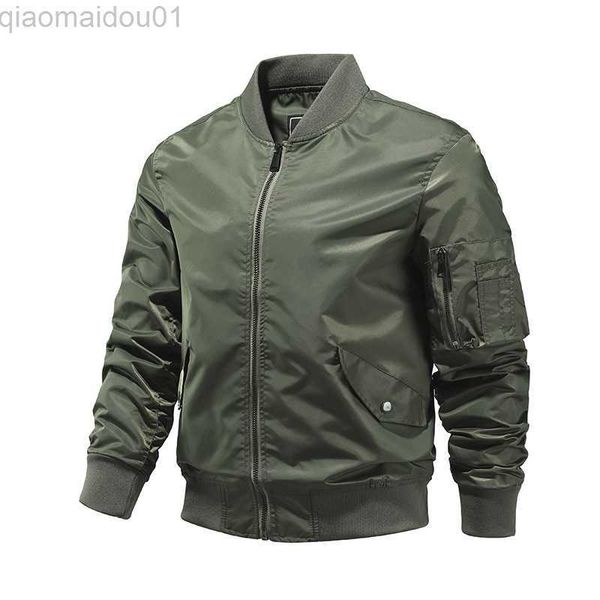 Chaquetas para hombre 2023 Chaqueta con cremallera para hombre Otoño Invierno Chaqueta de bombardero informal para hombre Ropa de piloto de la Fuerza Aérea engrosada Cálida Ropa de béisbol de hip-hop L230721