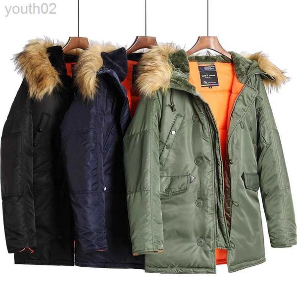 Vestes pour hommes 2023 militaire plus taille capuche de fourrure longue imperméable coupe-vent Alaska nouveau hiver Parka épais hommes veste de survêtement manteau grande taille ZLN231114