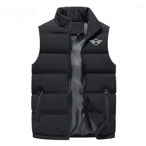 Vestes pour hommes 2023 Mini S imprimé gilet de voiture manteau sans manches hiver chaud décontracté épaissi grand