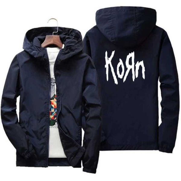 Chaquetas para hombres 2023 Nuevo 7XL Korn Rock Band Chaqueta Metal Música Top Moda Ropa al aire libre Divertida Sudadera con capucha a prueba de viento Grande YZ5T