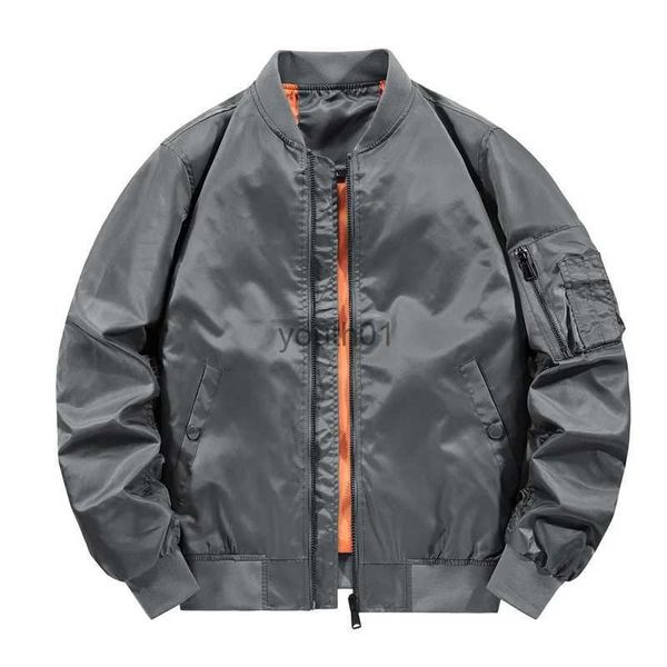 Chaquetas para hombres 2023 Nuevo Piloto Air Hombres Bomber Chaquetas Ejército Abrigos militares Hip Hop Uniforme Pareja Cremallera sólida Chaqueta de motocicleta S-6XL YQ231106