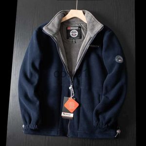 Chaquetas para hombres 2023 Nuevo invierno Espesar Fleece Hombres Chaqueta Bolsillos Casual Chaquetas polares Al aire libre A prueba de frío Abrigo cálido Tallas grandes Outwear J231026