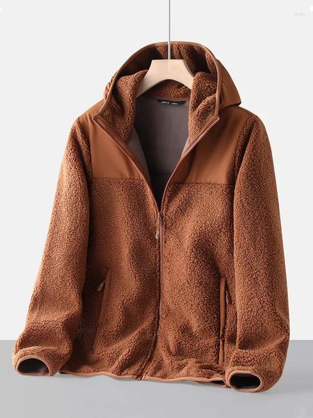 Chaquetas para hombres 2023 Chaqueta de invierno de talla grande para mujer Forro polar Bolsillos con cremallera Patchwork Con capucha Cortavientos Grueso Abrigo informal cálido