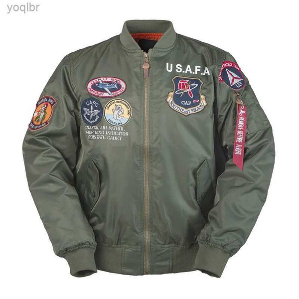 Vestes masculines 2023 Retro US Air Force Mens Clothing Brand Military Air Force One Gun Army USN MA1 USMC Bomber Flihgt Jacket Pilot MA1L2404