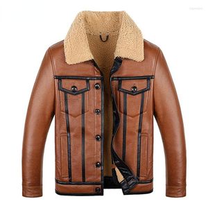 Herenjacks 2023 Shearling Stijlvolle geborstelige voering Vlucht Vlucht Bomber Luxe Trendy Rapel Persoonlijkheid Lamb Wol Coat Winter