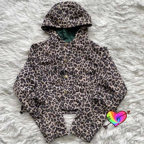 Chaquetas para hombres 2023 Cuerpo corto Kapital Kountry Jaet Hombres Mujeres Allover Print Leopard Kapital Jaets i Tela pesada Japón Coatsephemeralew