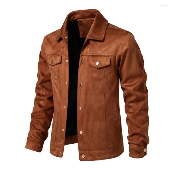 Jackets para hombres 2023 Colores sólidos Autumn Winter Winter Leather Chaqueta de cuero Fashion Luxury Casco Ravido Down Collar