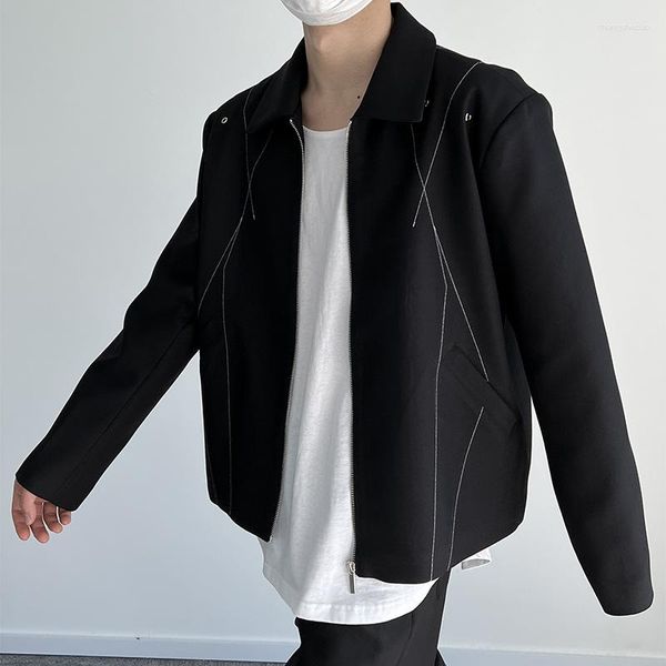 Vestes pour hommes 2023 printemps et automne veste de style coréen noir élégant manteaux masculins Y2k