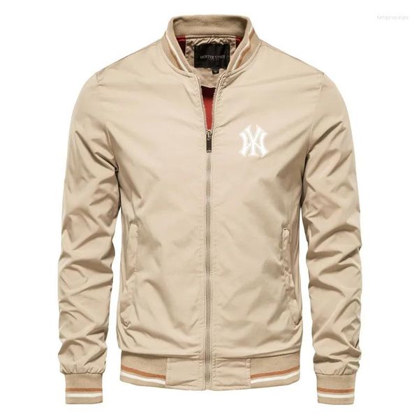 Chaquetas para hombres 2023 Primavera y otoño Impreso Chaqueta de béisbol Casual Pie Cuello Jersey Alta Calidad Slim Fit Spo