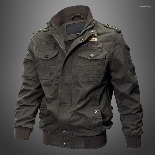 Vestes pour hommes 2023 printemps et automne porter militaire fantaisie coton veste en peluche vêtements de travail grand manteau mode tendance vêtements d'extérieur