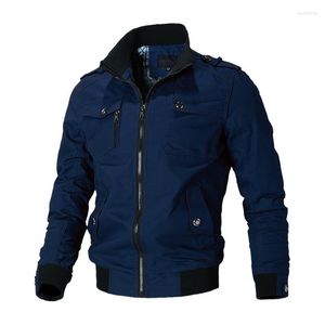 Vestes pour hommes 2023 printemps automne Bomber veste décontracté mode homme extérieur Slim Fit col montant hommes uniforme militaire cheminée