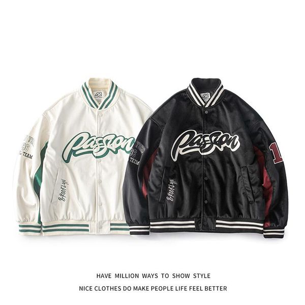 Chaquetas para hombres 2023 SpringAutumn Chaqueta de béisbol con letras bordadas Unisex Novio de mujer Estilo Bomber Coat Varsity Pareja Streetwear