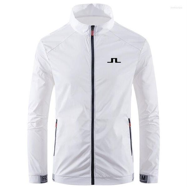 Chaquetas para hombres 2023 Primavera Otoño Chaqueta de golf para hombres Moda Casual Impermeable Protección solar Cortavientos Abrigo Cremallera Bomb246O