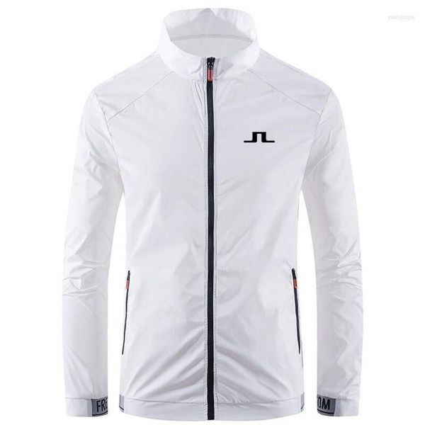 Chaquetas para hombres 2023 Primavera Otoño Chaqueta de golf para hombres Moda Casual Impermeable Protección solar Cortavientos Abrigo Cremallera Bomb190a