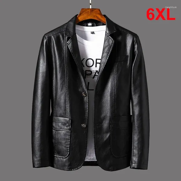 Vestes pour hommes 2023 printemps PU hommes couleur unie manteau en cuir décontracté moto Biker veste mâle vêtements grande taille 5XL 6XL HX294