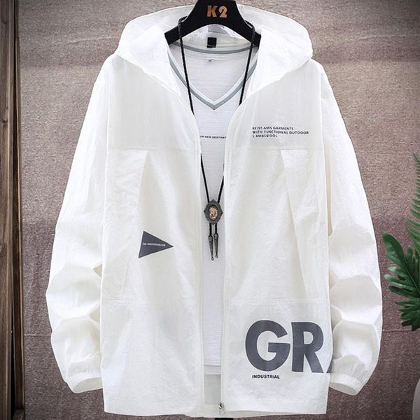 Vestes masculines 2023 Summer UV Protection White Skin Mounds Men Fashion Lettre imprimé Hotted Casual Thin Big Size 8xl 9xl