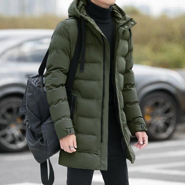 Chaquetas para hombre 2023, Parka con bolsillo a prueba de viento para hombre, Parkas largas cálidas con capucha gruesa para hombre, chaqueta, abrigo, prendas de vestir de otoño, ropa clásica