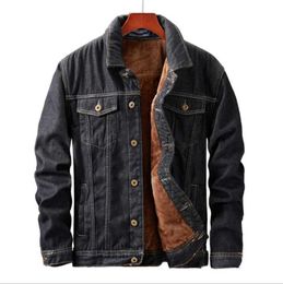 Vestes masculines 2023 Veste en jean pour hommes d'hiver Velvet Velvet épais coton chaud parka rembourrée