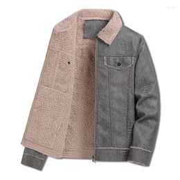 Herenjacks 2023 Winter Thicke Warm PU Lederen jas Fleece gevoerde lamskraagkraag Motorfiets Motorfiets bovenkleding voor mannelijk