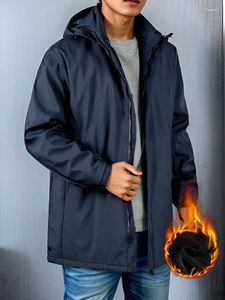 Chaquetas para hombres 2023 Winter Wam Jacket Fleece Forrado Espesar con capucha Abrigo rompevientos Hombres Medio Largo Abrigo térmico Plus Tamaño 8XL