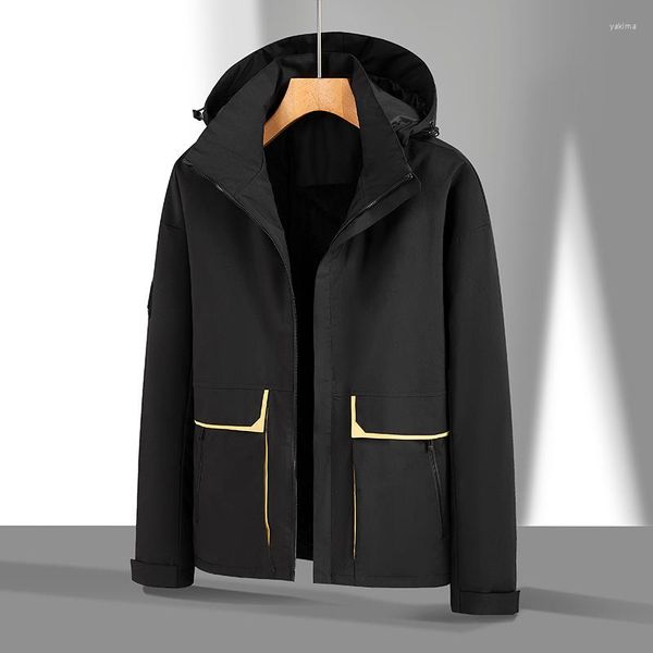 Vestes pour hommes 2023 hiver chaud noir gris Cargo manteau veste zippée pour hommes épais marque classique décontracté Parkas