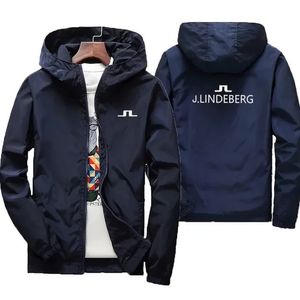 Chaquetas para hombres 2023J Lindeberg Golf Ocio Impermeable Slim Fit Chaqueta Impermeable Protección solar UV Cortavientos S-7XL 231011