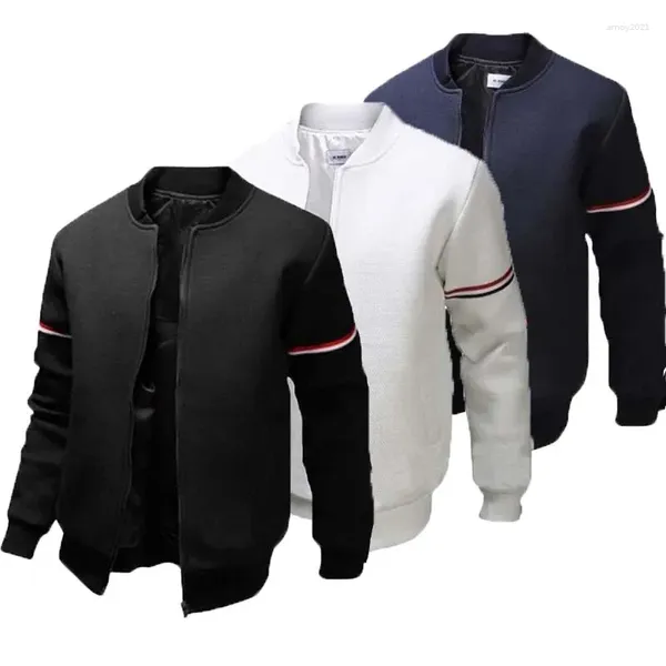 Chaquetas para hombres 2024 Chaqueta de uniforme de béisbol Mangas largas Gabardina diaria Collar de estantería Ajuste regular Activo Otoño Invierno 4XL