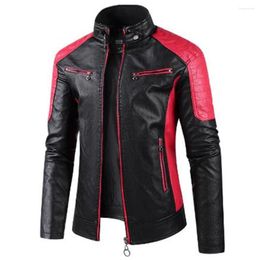 Jackets para hombres 2024 Marca informal Casual Warm, Biker Bomber PU Jacket Pu Mole a prueba de viento de invierno Vintage Overcoat Motorcycle Leather
