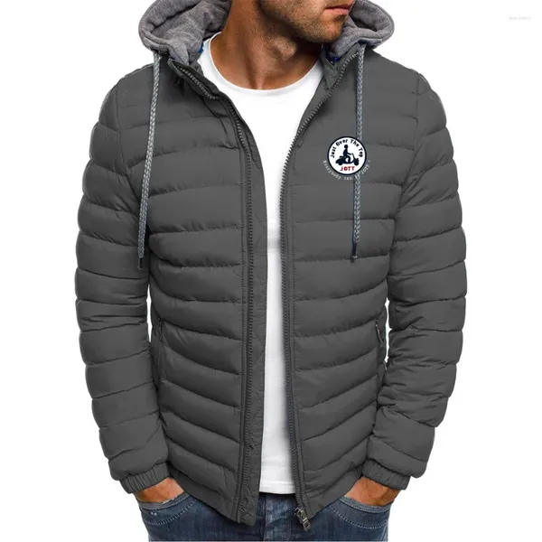 Vestes pour hommes 2024 Manteau Automne / Hiver Coton Épaissi Col à capuche Court Chaud Big Jott