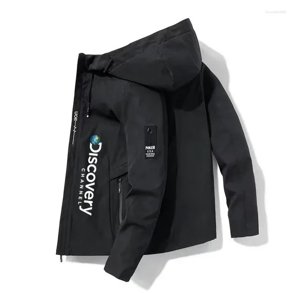 Chaquetas para hombres 2024 Discovery Channel Ropa al aire libre Camping Senderismo Chaqueta Béisbol Deportes Sudadera con capucha Windbreaker Aventura