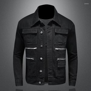 Jackets para hombres 2024 Moda de alta calidad guapo con elegante boutique de motocicletas informal Período de la solapa de mezclilla M-4XL