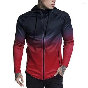 Vestes pour hommes 2024 hommes automne printemps veste dégradé impression design homme mode sweats à capuche décontracté manteaux à capuche grande taille S-5XL