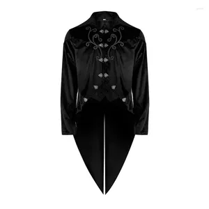 Chaquetas para hombres 2024 hombres traje medieval esmoquin renacimiento irregularidad tailcoat gótico steampunk trinchera retro masculino vestido victoriano largo