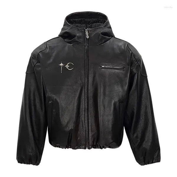 Menores Jackets 2024 Men Metal Thug Club Pu Leathers Zippers Bomber abrigos / camisas de abajo algodón de algodón tallado de invierno 1 2 3 #745