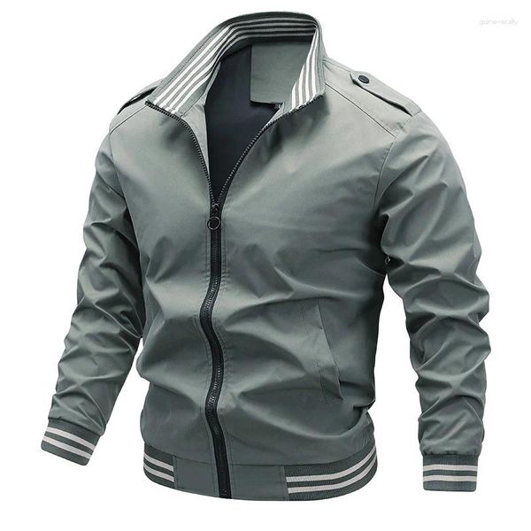 Vestes pour hommes 2024 hommes printemps automne mode décontracté extérieur coupe-vent respirant veste manteaux voyage imperméable col montant