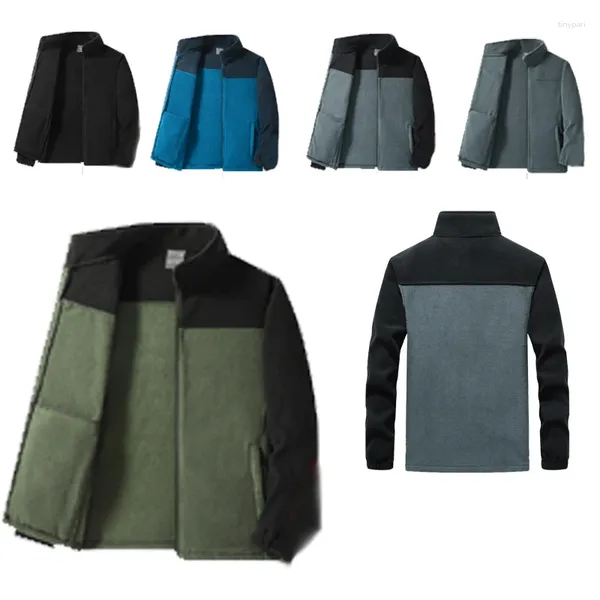 Chaquetas para hombres 2024 Abrigos de invierno para hombre Espesar Cálido Otoño / Primavera Forrado térmico Fleece Chaqueta de gran tamaño Abrigo Casual Turn Down Collar